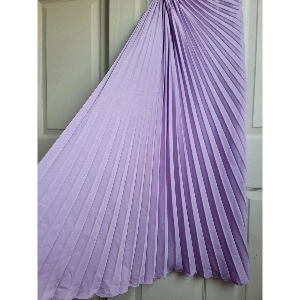 Hello Molly‎ One Shoulder Pleated Season Of Weddings Maxi Dress Lilac Small - Picture 5 of 12